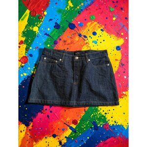 APC Dark Wash Denim Mini Skirt Size Large
